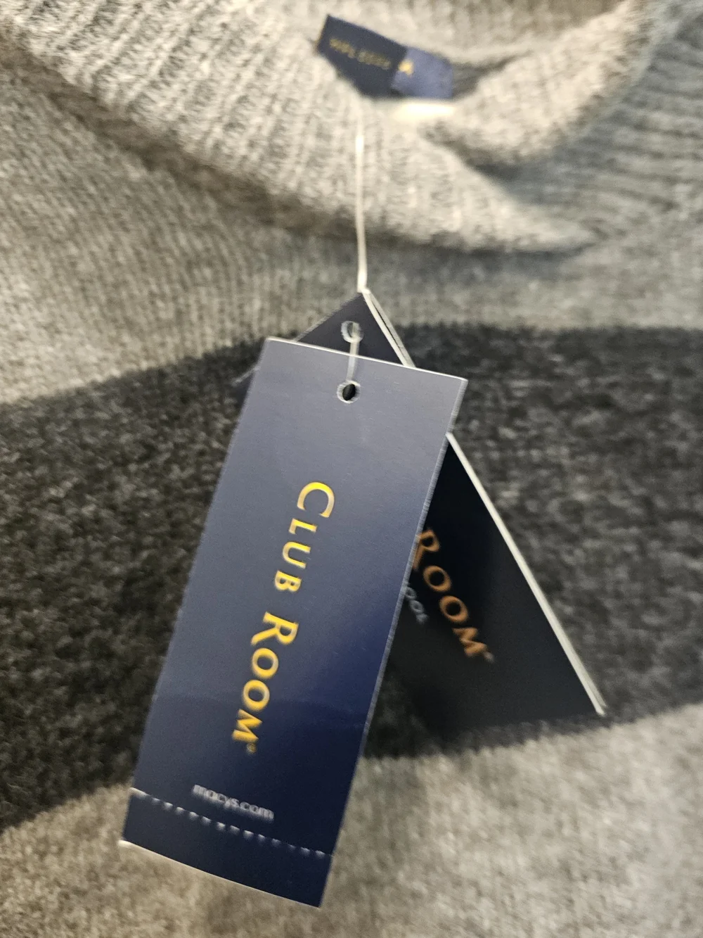 Club Room Men's Gray & Charcoal Striped Turtleneck Sweater